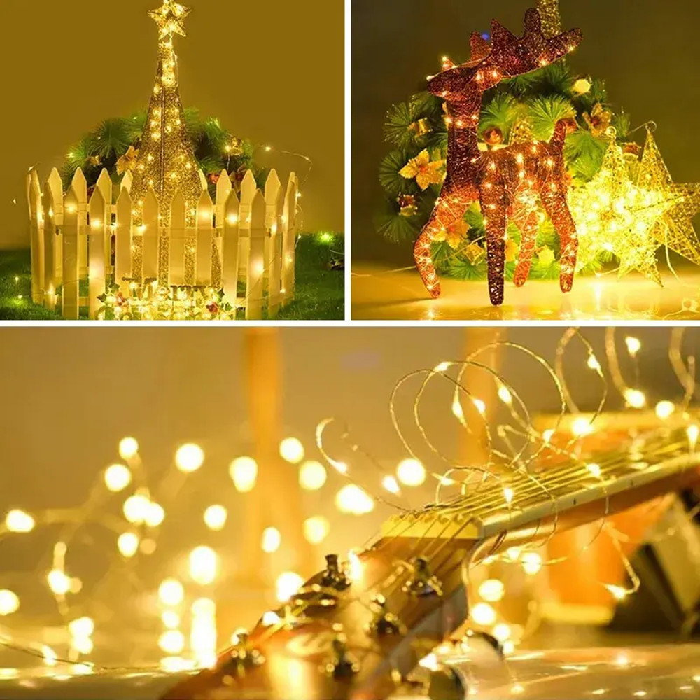LED Solar Light Outdoor Garden Fairy String Light Waterproof Twinkle Lamps for Christmas Tree Patio Party Decoration