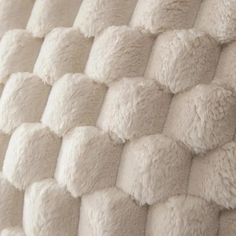 Cream White Pineapple Grid Turtle Pattern 3D Soft Plush Throw Pillowcase Decorative Cushion Cover F 3