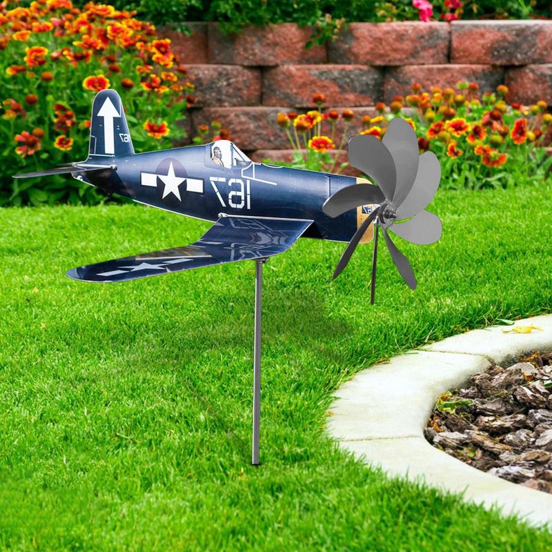 Stainless Steel Household Garden Windmill Airplane Spinners Weatherproof Wind Powered Catcher Outdo 1