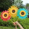 Garden Yard Decor Colorful Sunflower Windmill Wind Turbine for Outdoor Camping, Picnic, Lawn Party Decoration Spinner