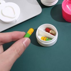 pill cutter and organizer, portable medicine slicer box for home use, simple tablet divider and storage