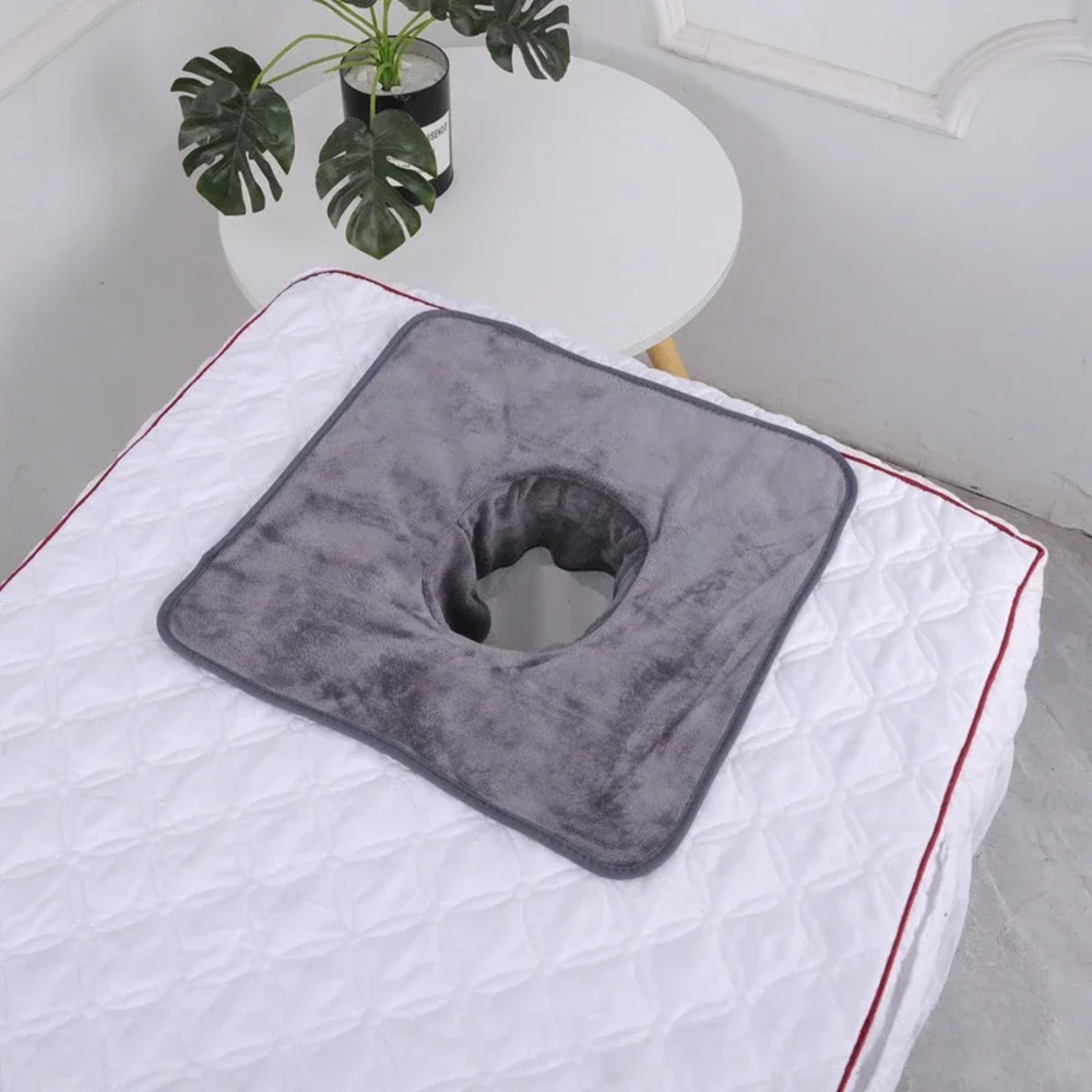 Premium Velvet Thickened Beauty SPA Massage Table Planking Face Towel with Face Berath Hole SPA Massage Bedspread