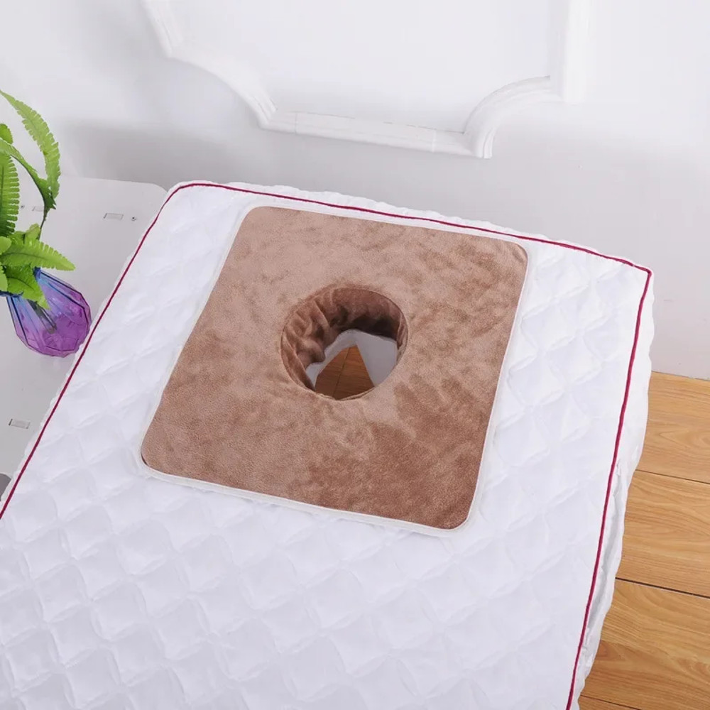 Premium Velvet Thickened Beauty SPA Massage Table Planking Face Towel with Face Berath Hole SPA Massage Bedspread