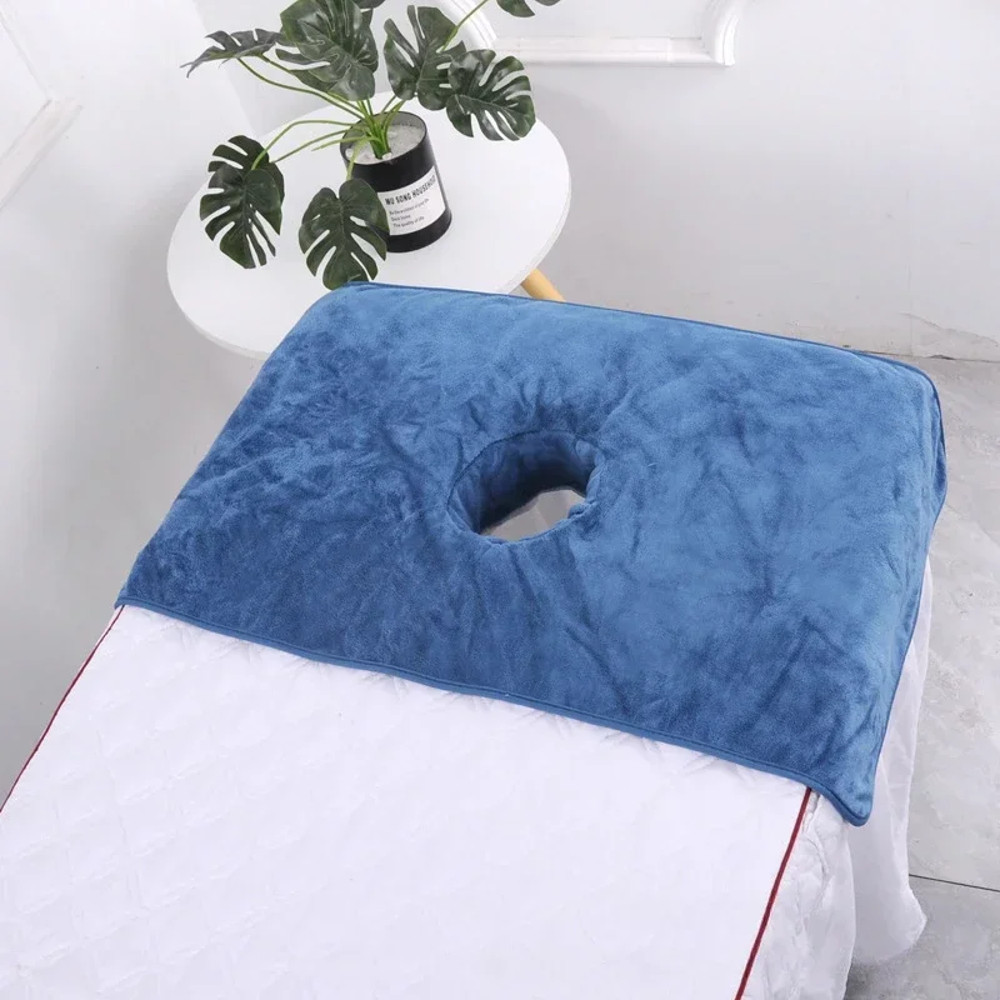 Thickened Beauty SPA Massage Table Planking Face Towel With Hole Bed Bandana Professional Soft Cott 8
