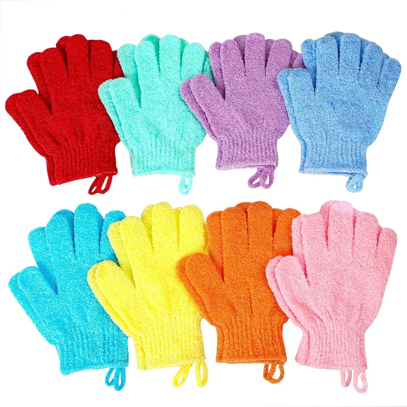 Exfoliating Bath Gloves Beauty Spa Massage Skin Shower Gel Body Scrub Gloves With Loops MultiColor 7