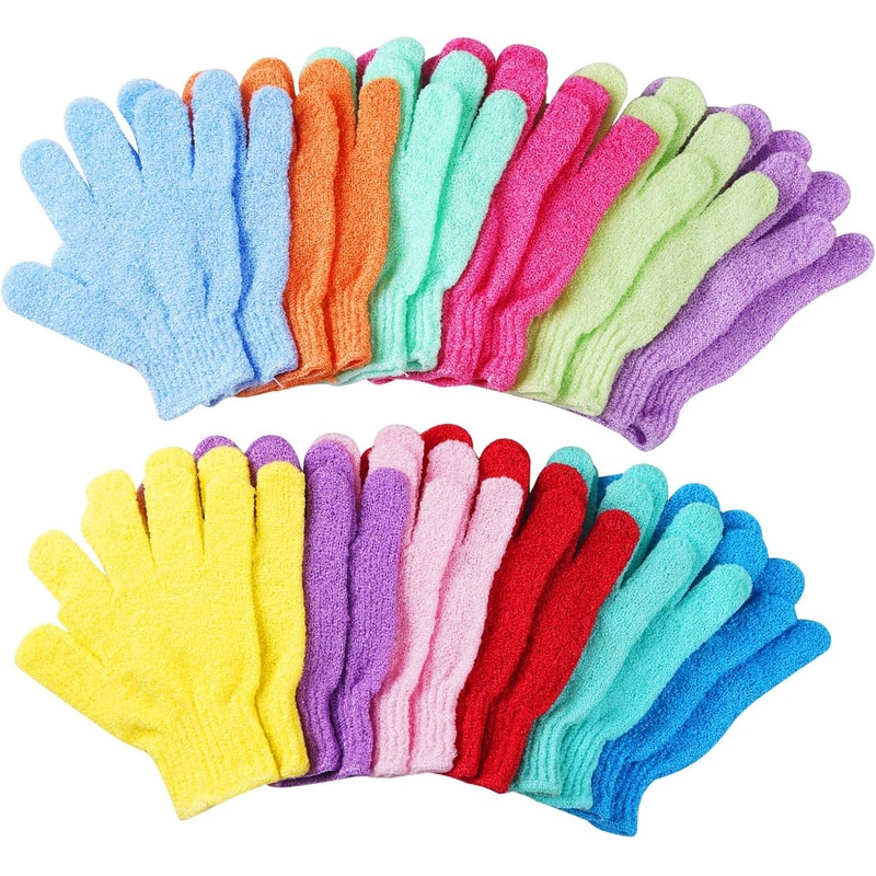 Exfoliating Bath Gloves Beauty Spa Massage Skin Shower Gel Body Scrub Gloves With Loops MultiColor 8