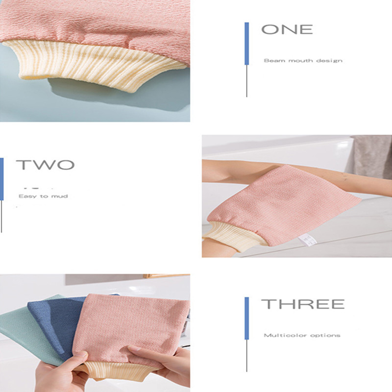 Exfoliating Bathing Glove For Back Scrub Dead Skin Removal Double Sided Body Massage Glove Deep Cl 2