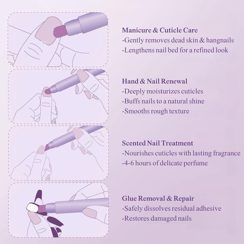3In1 Ceramic Nail Cuticle Oil, Moisturizing Cuticle Remover Pen, Nourishing Nail Care Essence Pen Repair Nail Damage