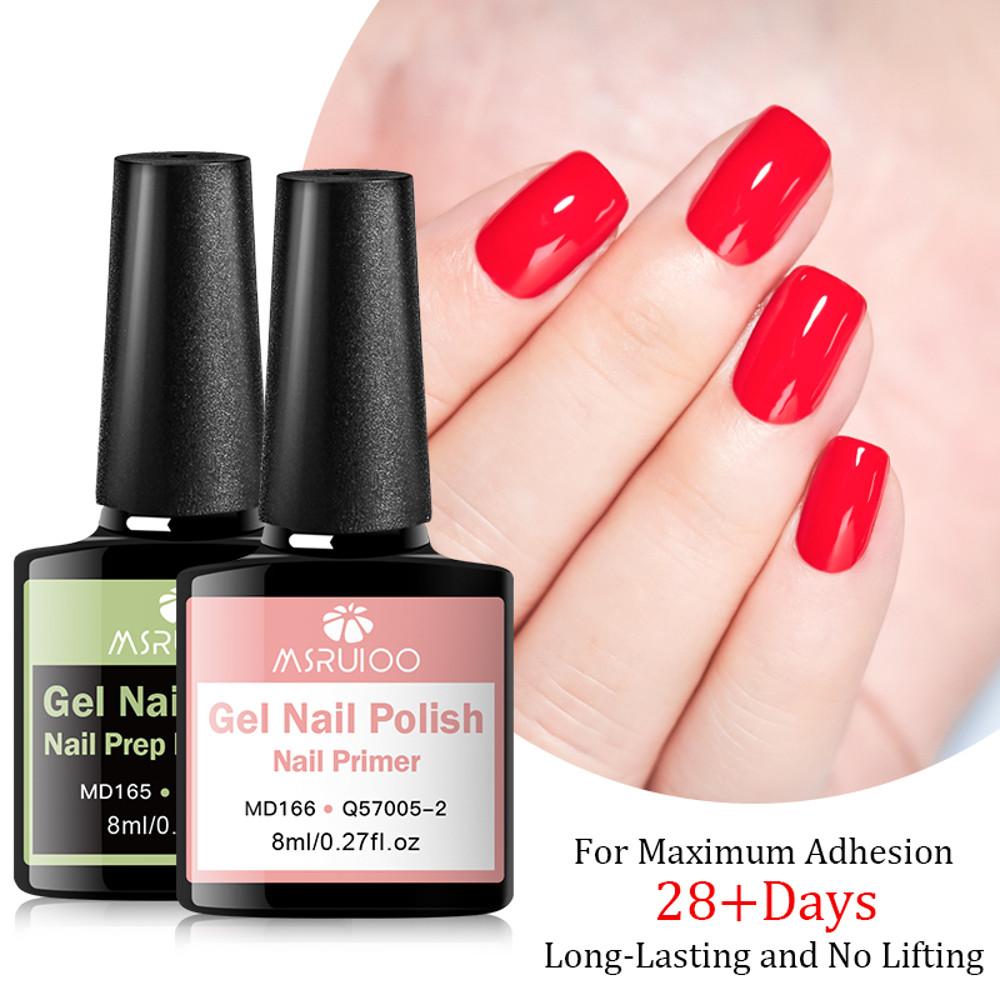 Nail Primer & Nail Prep Dehydrate, Base & Top Coat Gel Nail Polish, No Need UV LED Lamp, Professional Nail Art Varnish
