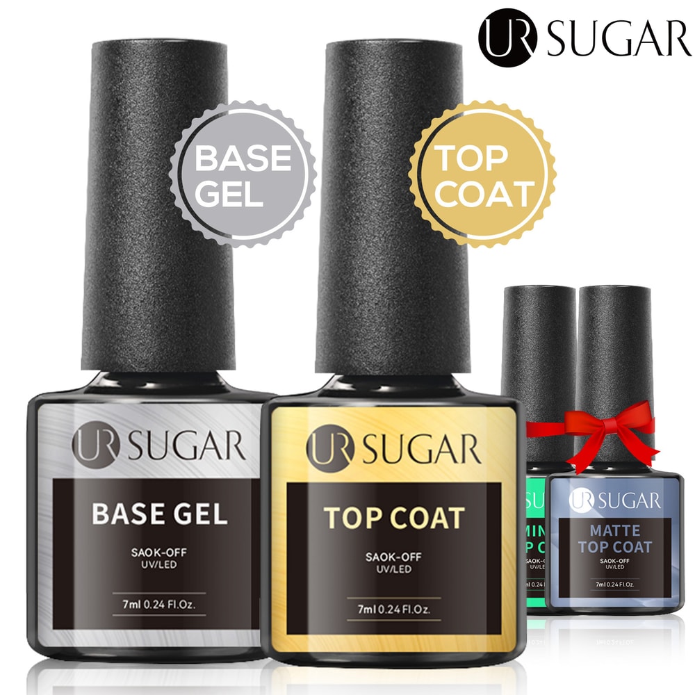 Clear Base Top Coat Luminous UV Gel Kit Semi Permanent Soak Off UV Gel Nail Polish LongLasting Mani 5