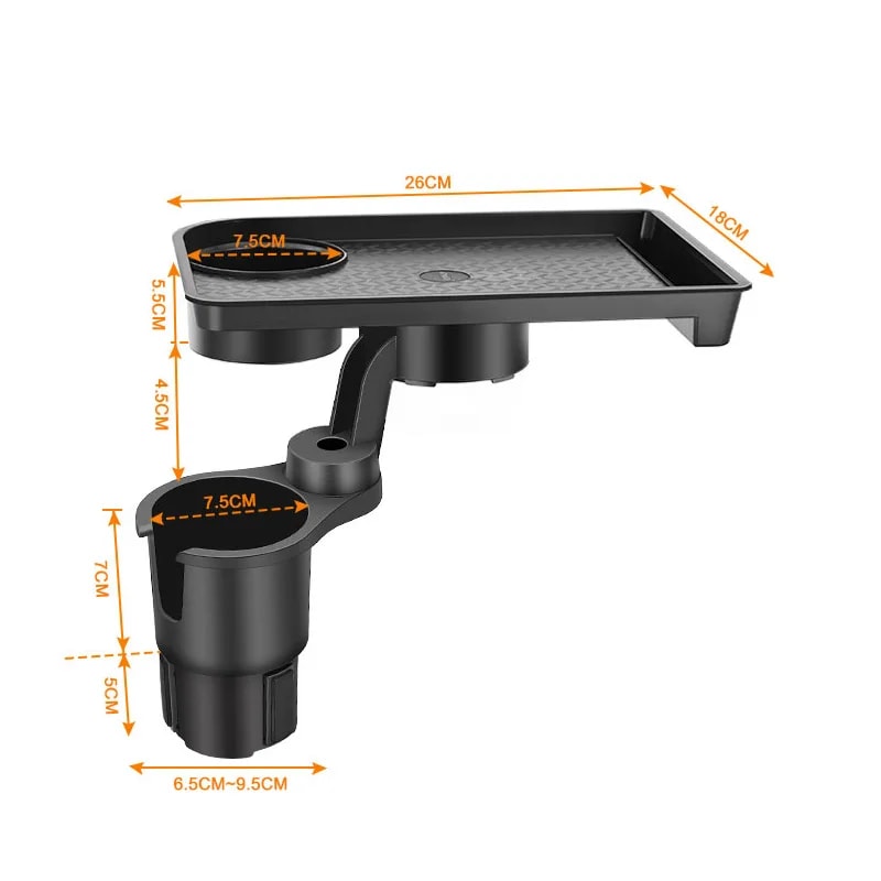 Universal Car Cup Holder Expander MultiFunction Drink Holder With Food Table Adjustable Base Tray F 2