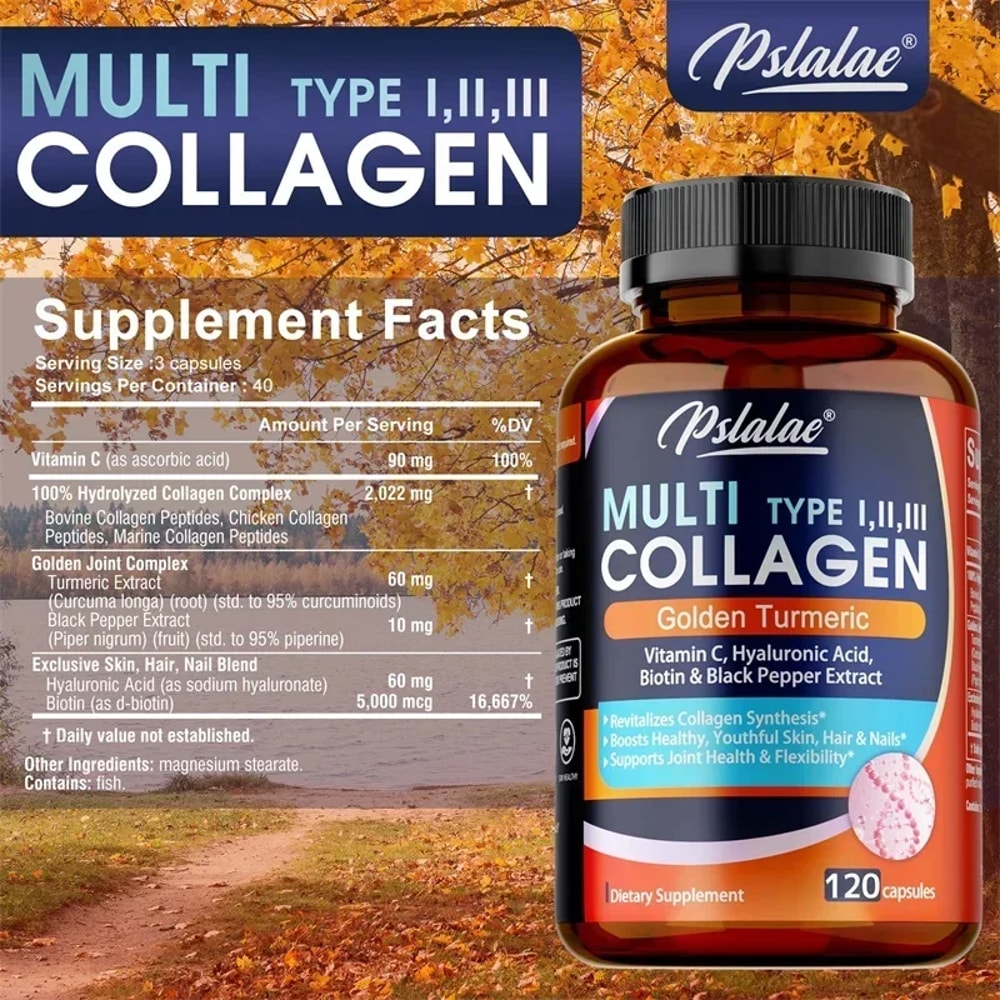 Multi Collagen Peptides Capsules With Biotin Hyaluronic Acid Supports Skin Hydration Hair Growth J 1