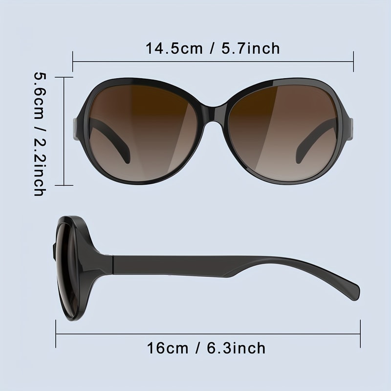 Black Wireless Smart Glasses Sports Headset, Unisex Design, USB-C Rechargeable Bluetooth Connectivity