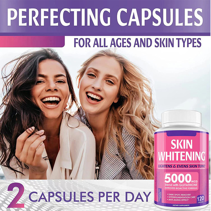 Advanced Multi-Collagen, Glutathione Supplement for Anti-Aging, Skin Radiance, Immunity Support, 120 Capsules
