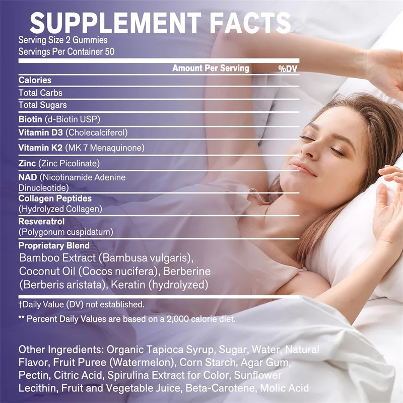 NAD Resveratrol Berberine  Biotin AntiAging Gummies Supports Cellular Energy Repair  Healthy Metabo 1