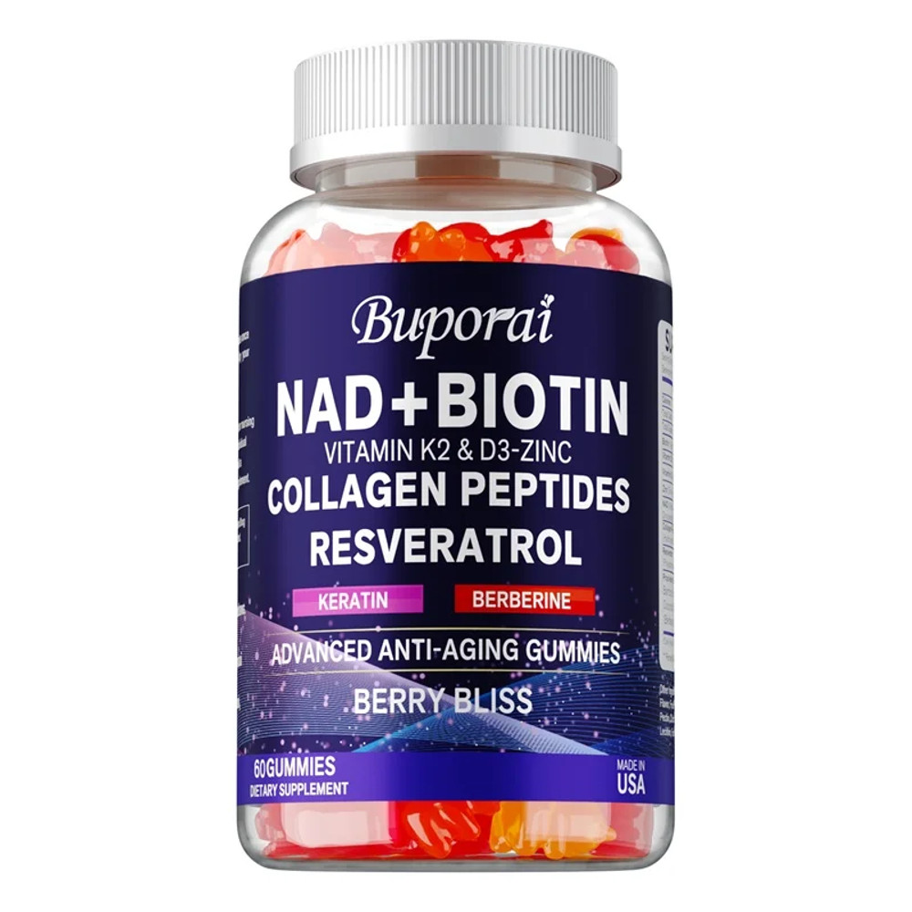 NAD Resveratrol Berberine  Biotin AntiAging Gummies Supports Cellular Energy Repair  Healthy Metabo 8