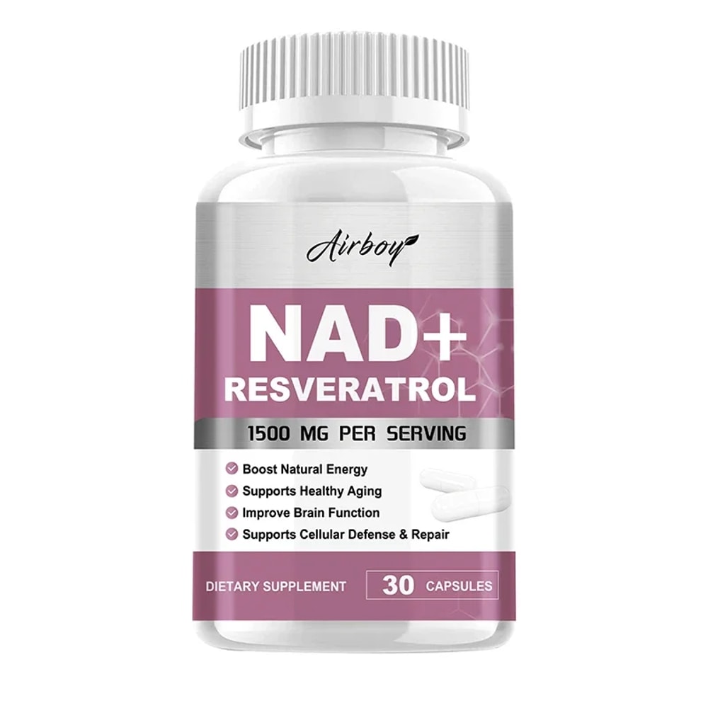 NAD Resveratrol Supplement Pure AntiAging Pills For Cellular Health Natural Energy Immune Support 6