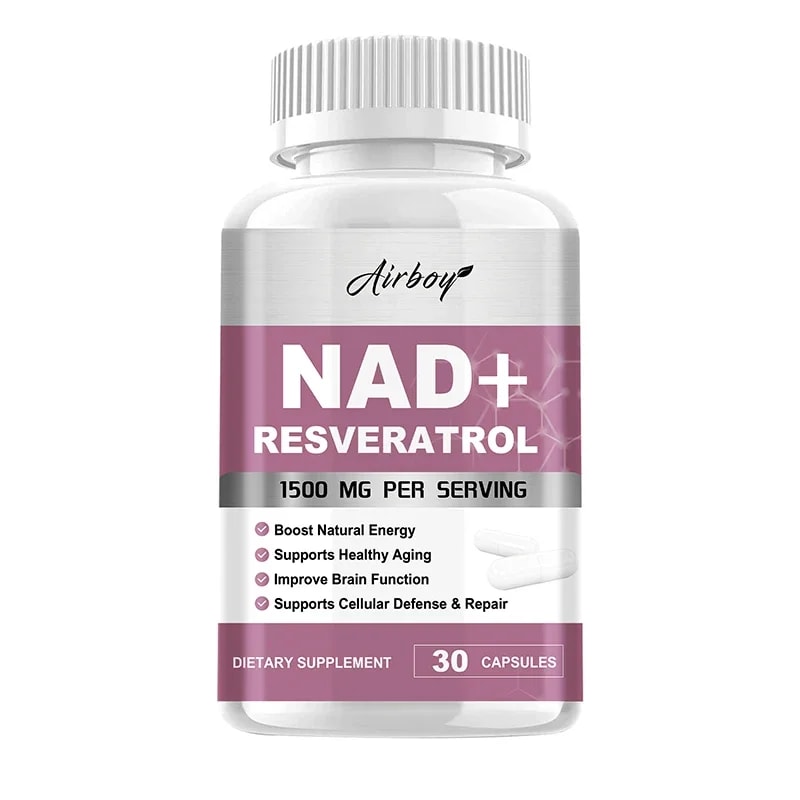 NAD Resveratrol Supplement Pure AntiAging Pills For Cellular Health Natural Energy Immune Support 6