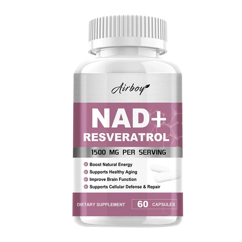 NAD Resveratrol Supplement Pure AntiAging Pills For Cellular Health Natural Energy Immune Support 7