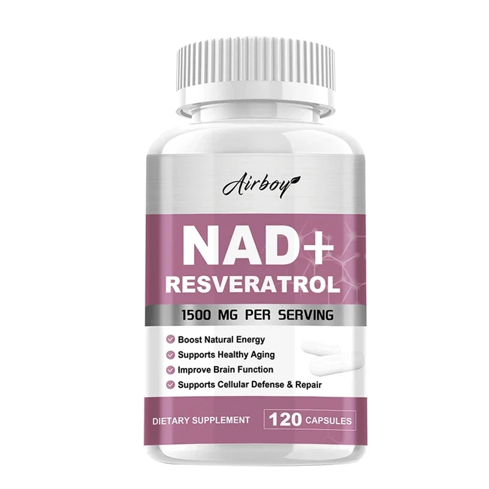 NAD Resveratrol Supplement Pure AntiAging Pills For Cellular Health Natural Energy Immune Support 8