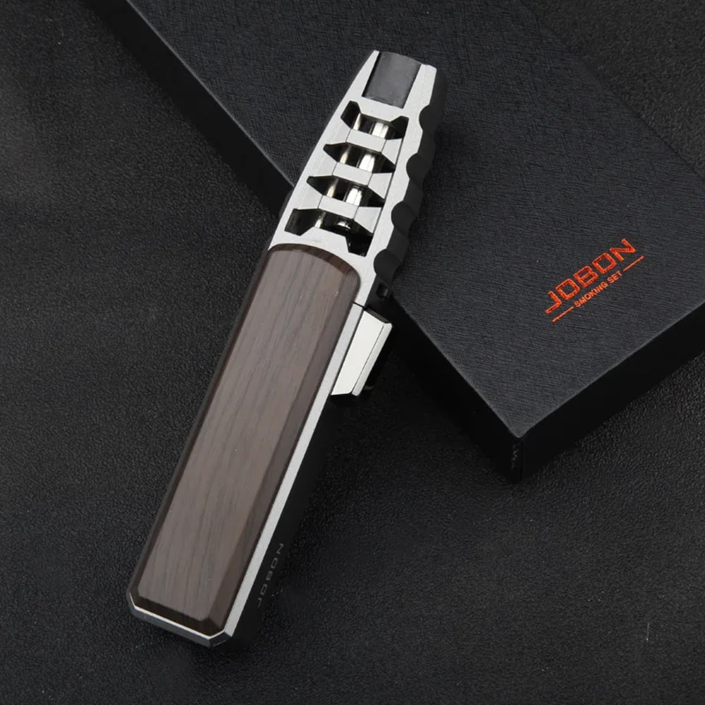 JOBON Jet Flame Pen Airbrush Butane Tube Lighter Windproof Metal Gas Kitchen BBQ Cigar Torch 6