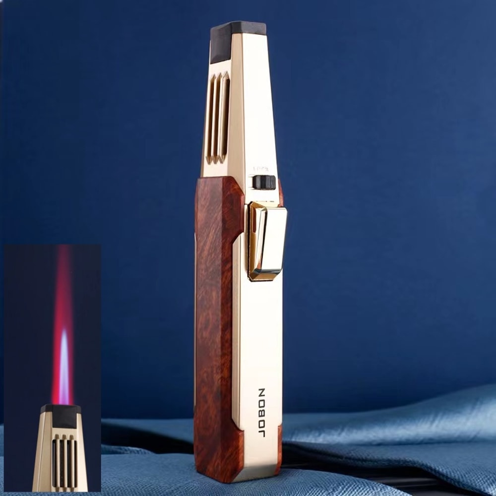 JOBON Jet Flame Pen Airbrush Butane Tube Lighter Windproof Metal Gas Kitchen BBQ Cigar Torch 11