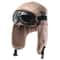 SupSindy Men Winter Bomber Hat With Goggles Warm Leather Pilot Ushanka Earflap Hat Motorcycle Windp