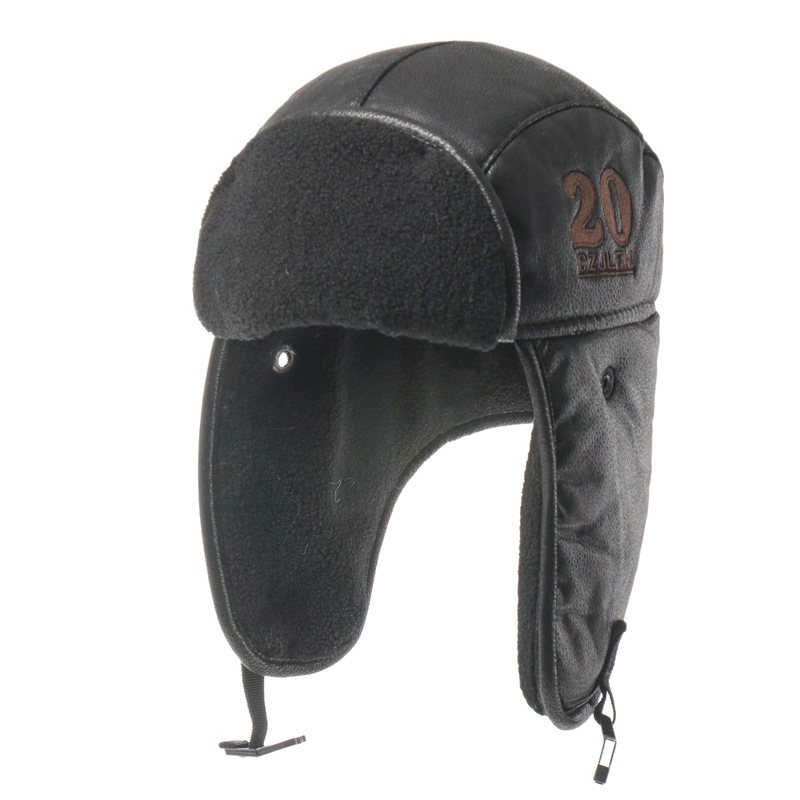 SupSindy Men Winter Bomber Hat With Goggles Warm Leather Pilot Ushanka Earflap Hat Motorcycle Windp