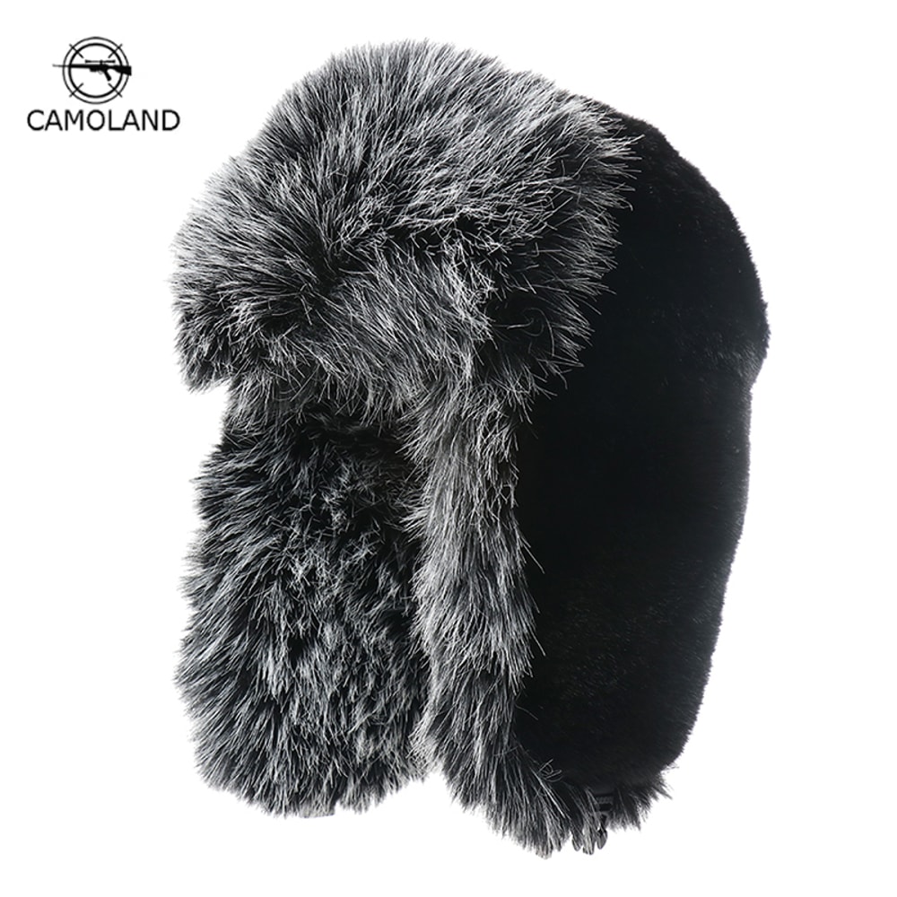 Winter Cold-proof Bomber Hat For Men And Women With Plush Ear Protection, Thickened Fleece Lining & Long Fluffy Ski Hat