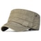 Vintage Casual Washed Cotton Flat Top Hat Adjustable Military Caps for Men & Women, Unique Four Seasons Classic Outdoor