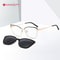 Women Metal Style Magnetic Polarizing Sunglasses Clip Set Cat Eye Spectacle Frame Myopia Eyeglass F 0