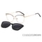 Women Metal Style Magnetic Polarizing Sunglasses Clip Set Cat Eye Spectacle Frame Myopia Eyeglass F 4