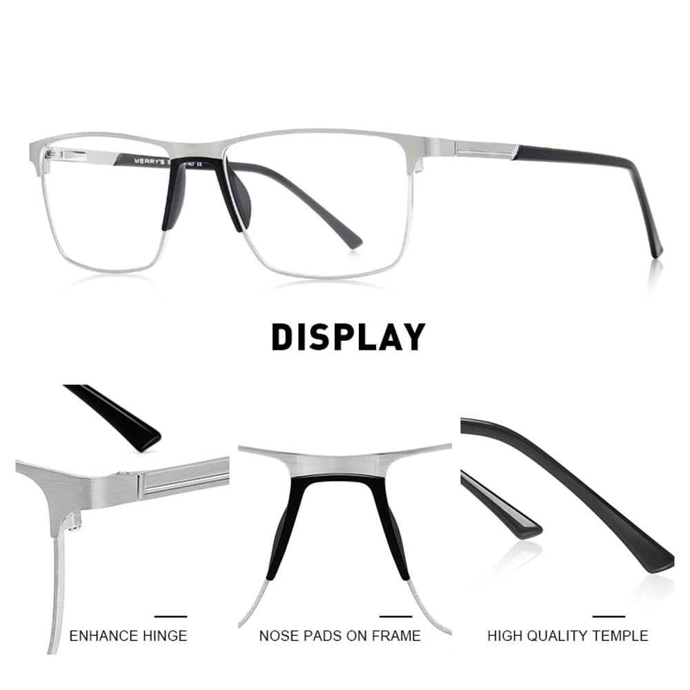 Ultralight MERRYS DESIGN Men Titanium Alloy Glasses Frame Fashion Male Square Prescription Eyewear 1