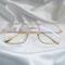 Fashion Square Frame Vintage Eyeglasses Men Oversized Metal Glasses Frame Women Clear Lens Glasses 0