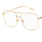 Fashion Square Frame Vintage Eyeglasses Men Oversized Metal Glasses Frame Women Clear Lens Glasses 8