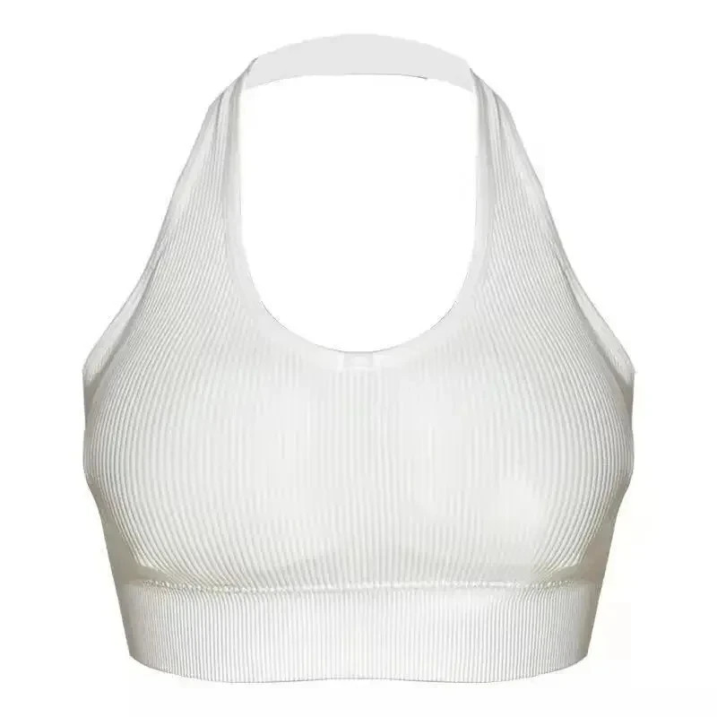 Sexy Halter Backless Bra, Wire-Free Soft Sport Bra for Interior Layering, Hanging Neck Camisole with Beauty Back