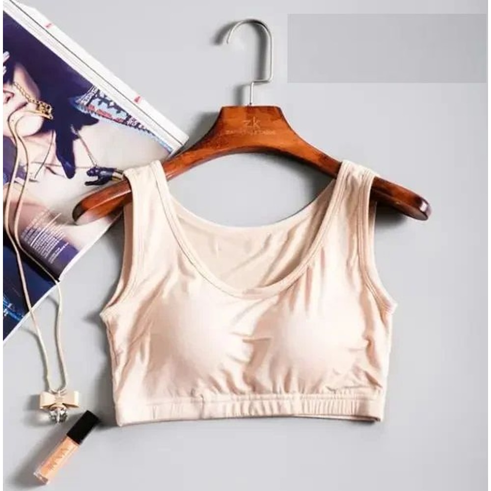 New Modal NonSteel Ring Underwear Integrated Chest Pad Suspender Vest Bra Sports Camisole 12