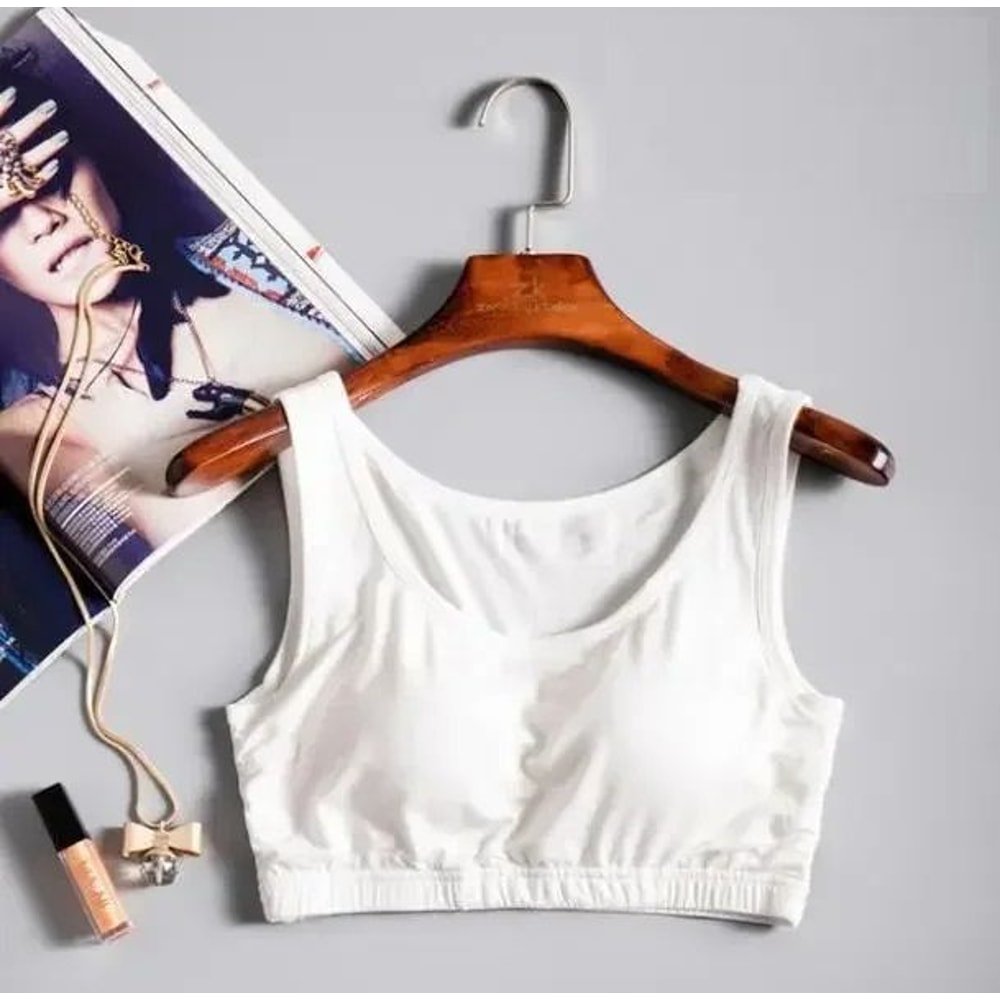 New Modal NonSteel Ring Underwear Integrated Chest Pad Suspender Vest Bra Sports Camisole 13