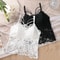 Womens Lace Camisole With BuiltIn Bra Sexy Padded Tank Top In Black White Large Size Crop Top 2