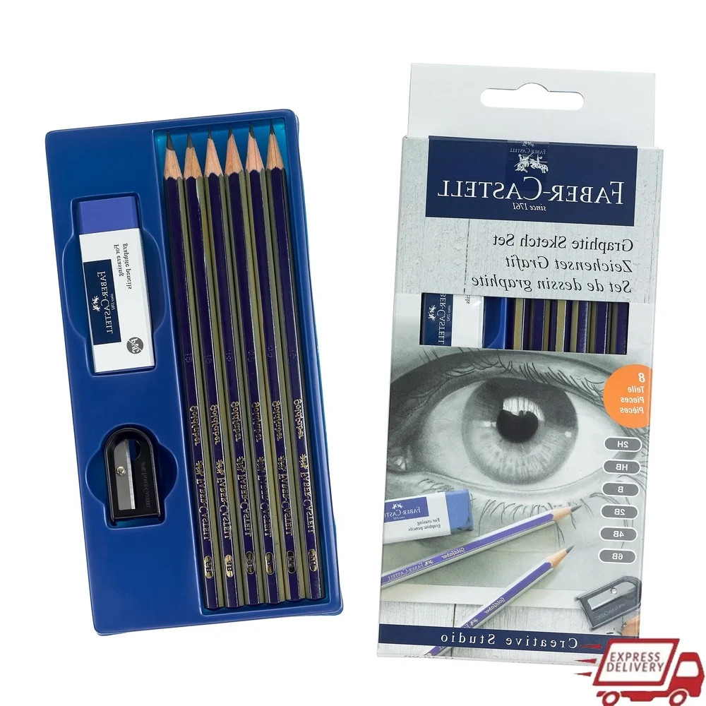 Professional Graphite Sketch Set Drawing and Shading 6 Pencils with Accessories, Complete Art Kit for Beginners, Adults