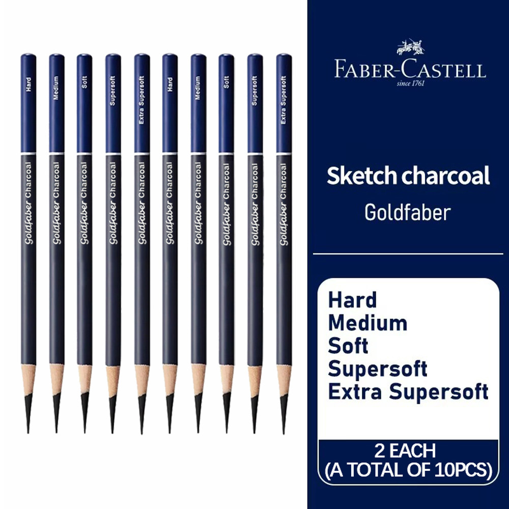 Faber Castell Goldfaber Charcoal Graphite Sketch Pencil Set for Sketching, Drawing & Shading Artists Art Supplies