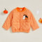 Infant Halloween Costume, Pumpkin Ghost Print Quilted Jacket with Stand Collar & Pockets for Toddlers