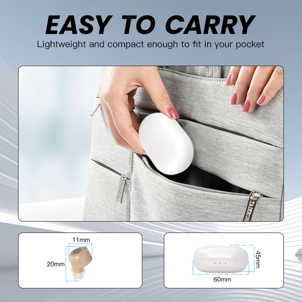 Touch Control One Pair Rechargeable Hearing Aids Mini Sound Amplifier For The Elderly  Seniors With 4