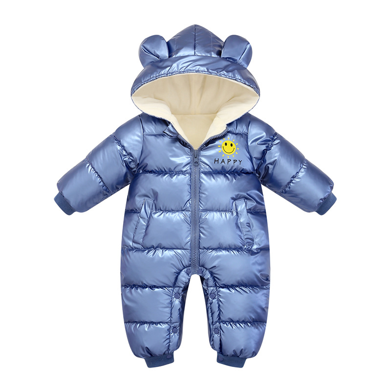 2025 Baby Winter Snowsuit Plus Velvet, Waterproof No-Wash Baby Jumpsuit Romper with Hood for Newborn Infant Boy & Girl