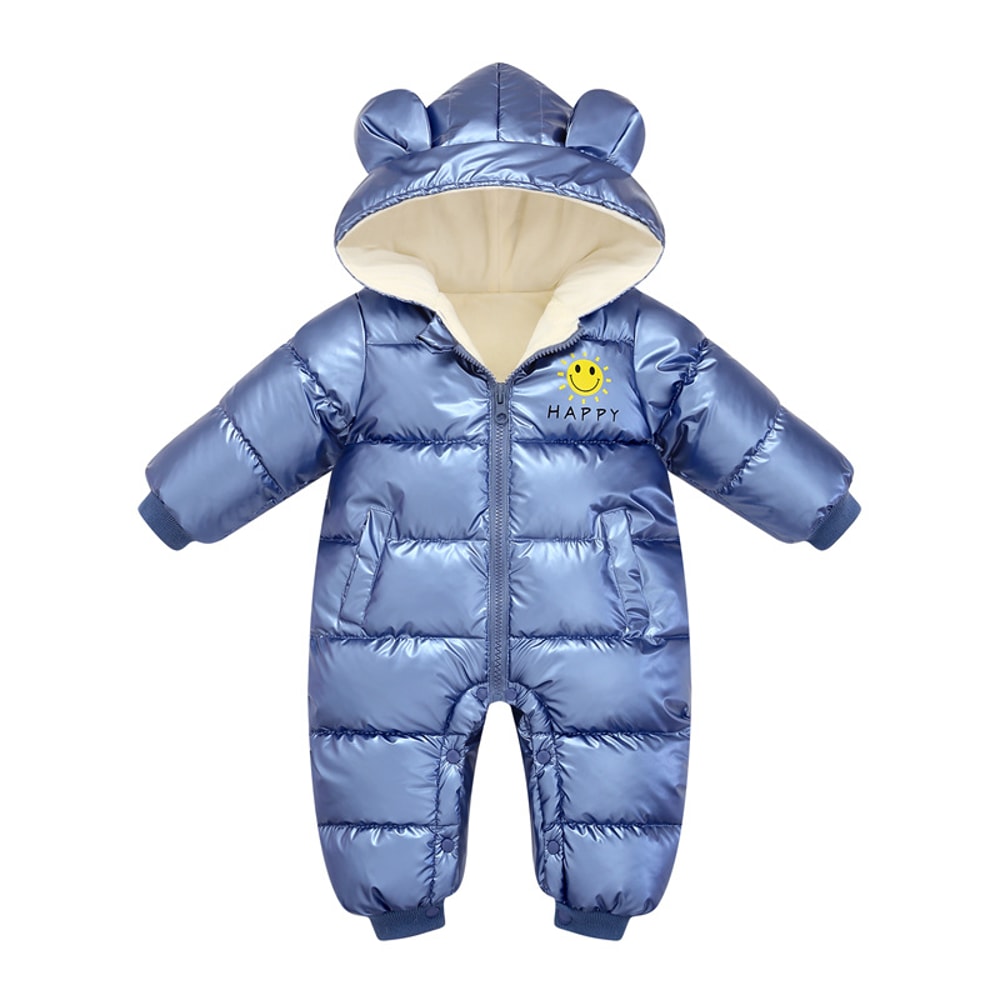 2025 Baby Winter Snowsuit Plus Velvet, Waterproof No-Wash Baby Jumpsuit Romper with Hood for Newborn Infant Boy & Girl