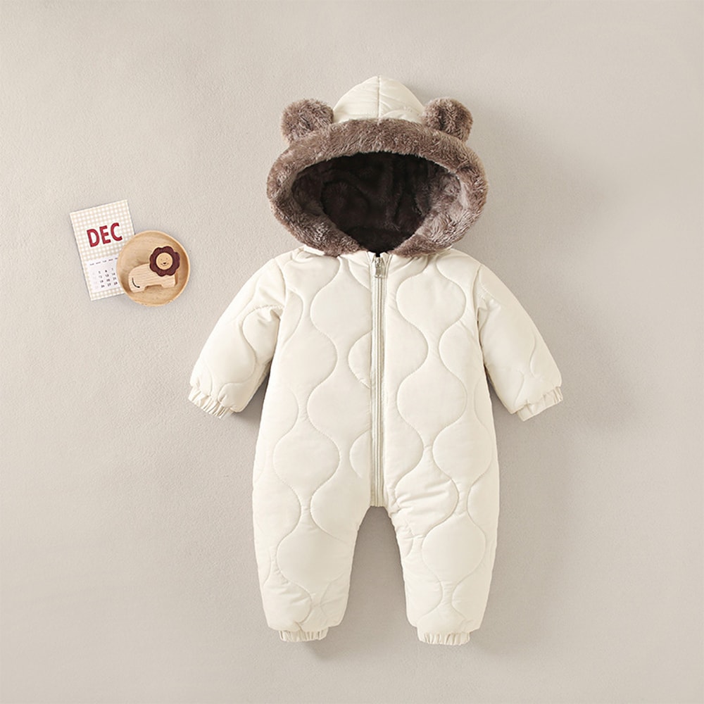 Newborn Baby Girl Clothes, Baby Boy Jumpsuit: Winter Snowsuit with Plus Velvet, Thick 0-3 Years Romper Overalls Toddler