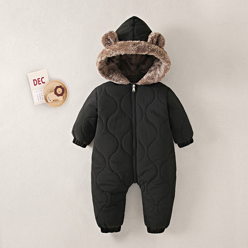 Newborn Baby Girl Clothes, Baby Boy Jumpsuit: Winter Snowsuit with Plus Velvet, Thick 0-3 Years Romper Overalls Toddler