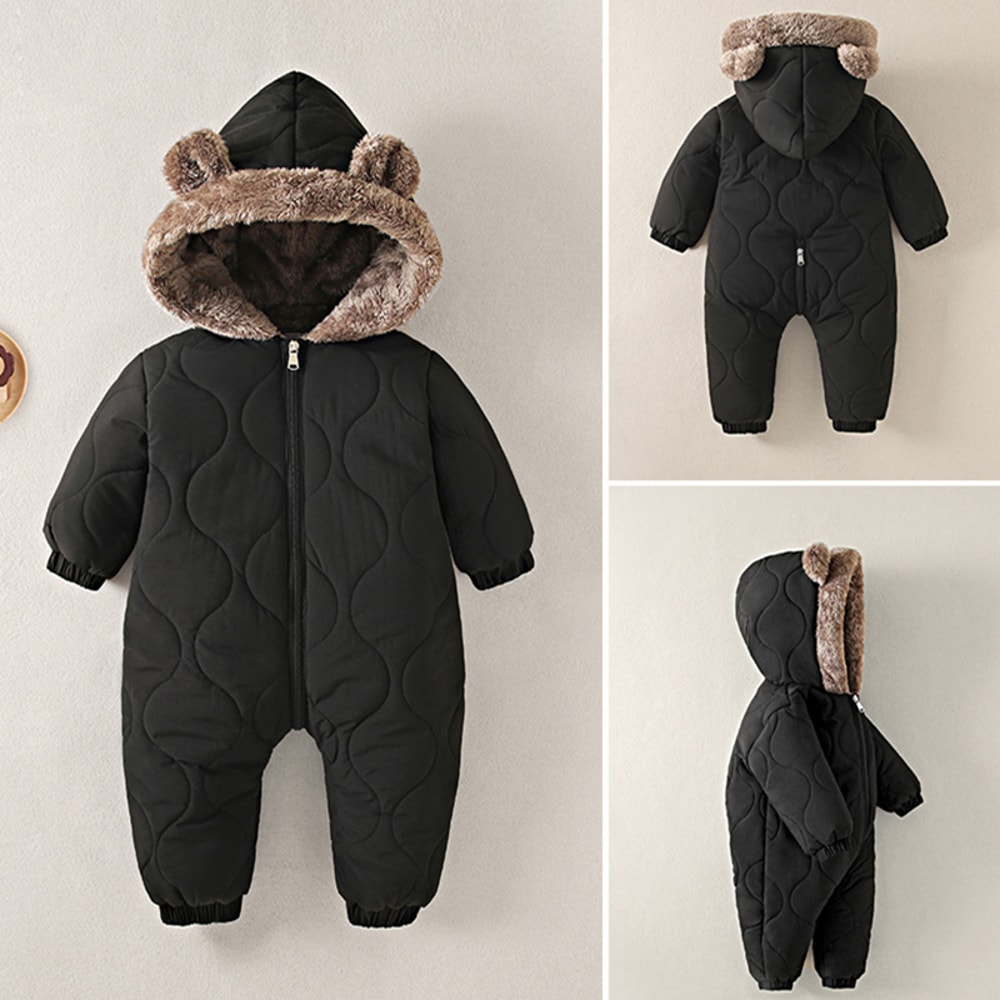 Newborn Baby Girl Clothes, Baby Boy Jumpsuit: Winter Snowsuit with Plus Velvet, Thick 0-3 Years Romper Overalls Toddler