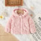 Baby Girl Princess Pink Fleece Jacket with Love Pattern, Toddler Winter Warm Coat Hooded Outwear