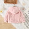 Baby Girl Princess Pink Fleece Jacket with Love Pattern, Toddler Winter Warm Coat Hooded Outwear